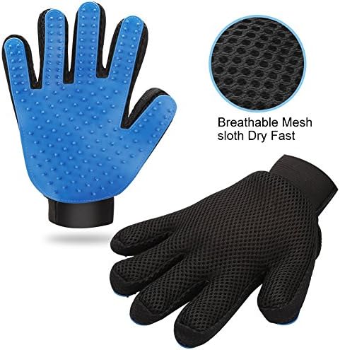 Pet Grooming Gloves 1 Pair Deshedding Mitt for Dogs Cats Bath Massage - Image 5