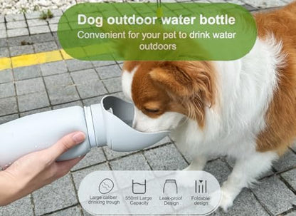 Large Dog Water Bottle,Travel Size Leak Proof Portable Soft Silicone Foldable Storage Puppy Water Dispenser for Pets Outdoor Walking, Hiking, Travel(19 oz Grey) - Image 3