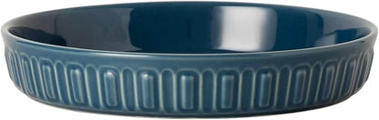 Fun Elements Shallow Dog Bowls, 10.5" Ceramic Large Food Plate for Small, Medium and Large Breeds, Non-Slip, Flat and Wide, Dishwasher Safe, Suitable for Dogs and Cats (Blue)