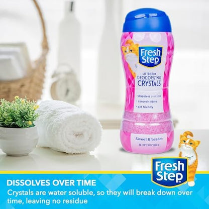 Fresh Step Cat Litter Crystals Deodorizer, Sweet Blossom Scent, 30 Oz - Image 4