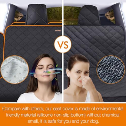 Dog Seat Cover for Tesla Model Y 2020–2026 Including Juniper and Model 3, Custom-Fit Waterproof Pet Hammock with Mesh Window and 2 Door Protectors - Image 5