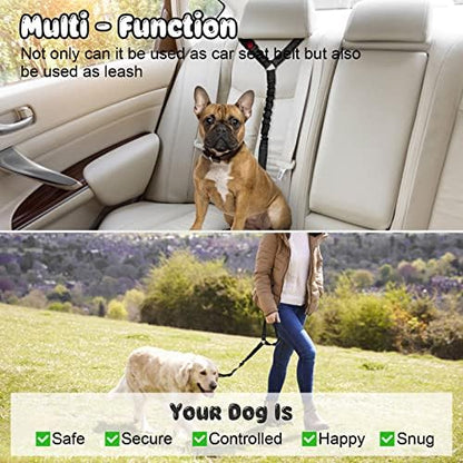 BWOGUE Dog Seat Belt for Car, Headrest Restraint Bungee Lead, Black - Image 6