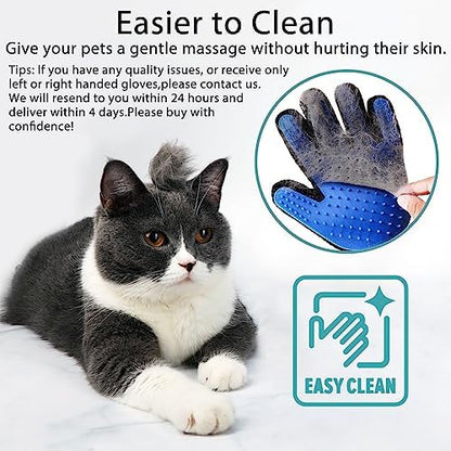 Cat Grooming Glove Brush, Pet Hair Remover Tool, 1 Pair Reusable Dog Hair Fur Remover for Carpet, Furniture, Couch, Clothes, Eco-Friendly and High efficiency (Blue) - Image 3