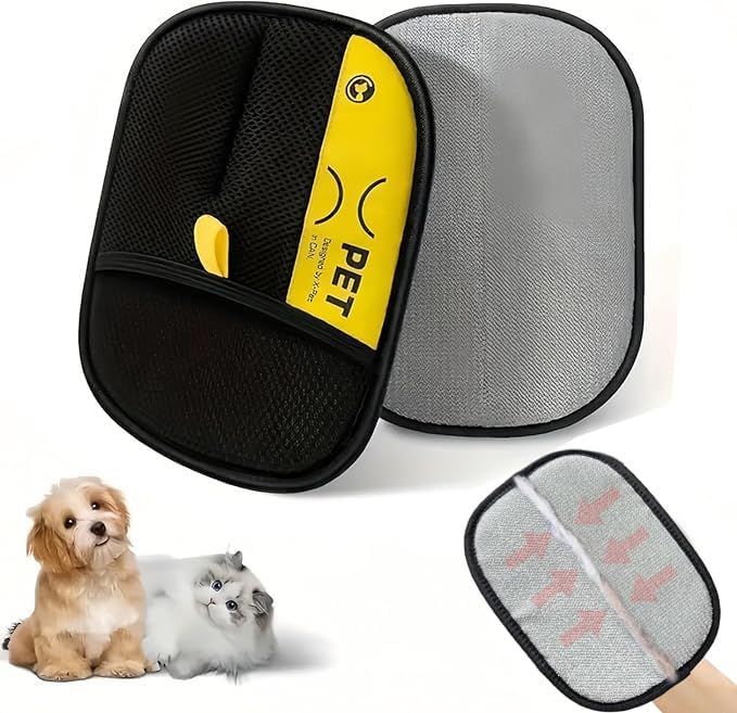 2PCS Hair Removal Glove, Pet Hair Removal Tool, Reusable Removal Tool for Couch, Furniture, Carpet, Car Seat, Cat Grooming Tools