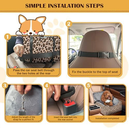 Dog Car Seats for Small Medium Sized Dogs Carseat for Car Funny Fuzzy Pet Dog Booster Car Seat Puppy Under 31 Lbs with Soft Plush Cushion&Washable Removable Cover - Image 5