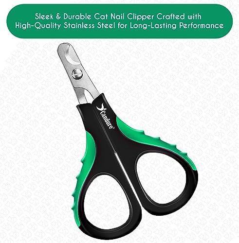 Candure Cat Nail Clippers for Indoor Cats, Rabbits, Hamsters, Birds with Precise Angled Edges to Ensure Easy & Safe Trimming Stainless Steel Cat Nail Trimmer for At-Home Cat Grooming - Image 4