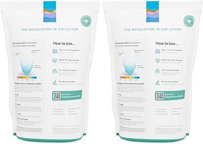 PrettyLitter Health Monitoring Cat Litter (Calm Aloe, Non Clumping) | Lightweight & Low Tracking, Color Changing Silica Gel Crystals, Advanced Odor Control — 6 Lbs, Pack of 2 (Up to 2 Month Supply)