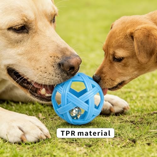 Dog Ball Toy with Bell for Small Dogs& Puppy, Small Dog Ball for Boredom Relief & Teething, TPR Chew Resistant Interactive Fetch Toy. - Image 5