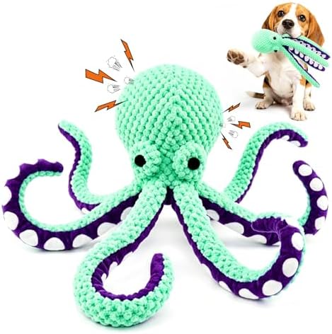 Fuufome Octopus Squeaky Dog Toys for Puppy, Small and Medium Large Breed by Fuufome