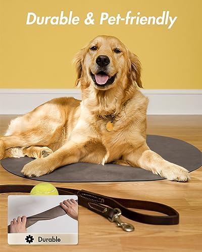 MontVoo Absorbent Dog Food Mat-Dog Mat for Food and Water Bowl | Quick Dry Pet Dish Mat, No Stains & Easy Clean Cat Rug for Messy Drinkers Cat Accessories Pet Supplies, 16"x24", Brown - Image 6