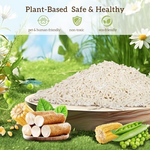EZSKUUP Non-Stick Bottom Tofu Cat Litter Mix Cassava, Strong Clumping 9Lb - Image 5