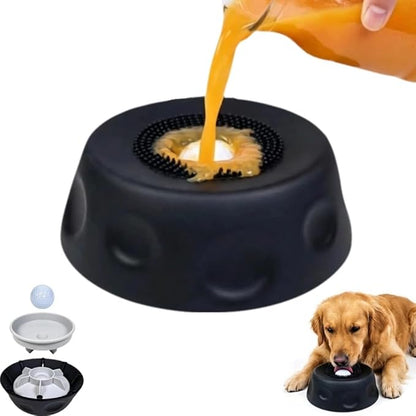 Silicone Lick Bowl for Dogs with Suction Cup Base, Anti-Slip Slow Feeder for Liquid Treats, Interactive Tongue Cleaning Dog Lick Bowl, Dishwasher Safe for Small Medium Large Pets(1, Black)