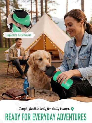 lesotc Dog Water Bottle Portable, 28oz Portable Dog Water Bottle with Bowl, Leak Proof Travel Bowl Dispenser for Dogs, One-Hand Squeeze Puppy Essentials for Walking, Hiking, Camping - Image 6