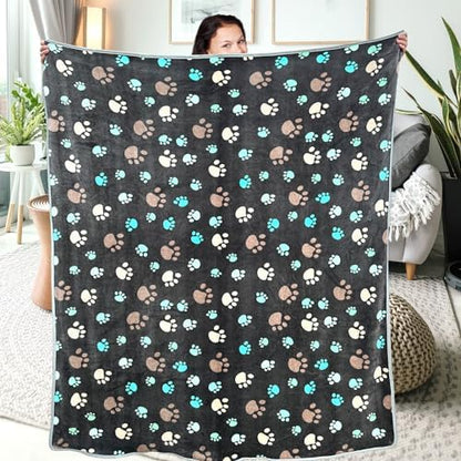 Dog Blankets for Large Dogs, 3 Pcs Dog Blanket Washable, Soft Fluffy Flannel Pet Blanket Mat Cover for Bed Couch, Cute Print Puppy Blanket 60" x 50" - Image 6