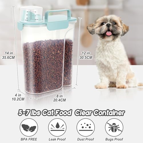 LEAWALK 5Lbs Airtight Cat Dog Food Storage Container with Upgraded Large Nozzle BPA-Free, Pet Food Storage Containers for Rice, Grain, Pet Food, Flour, Dog Treat Storage 3pack - Image 2