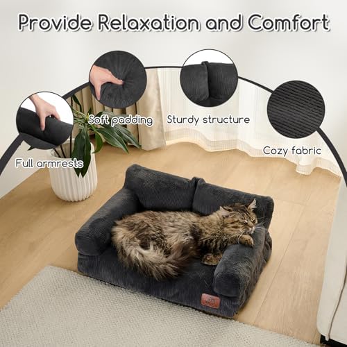 Hollypet Small Dog Large Cat Bed Puppy Couch Beds for Pets up to 25 lbs - Image 6
