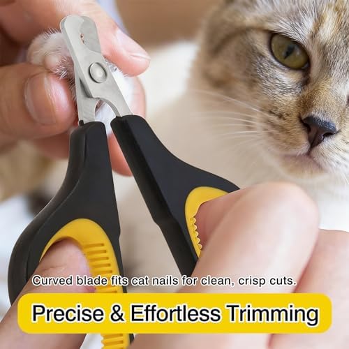 Professional Pet Nail Clippers(Yellow,2-Pack) for Cats & Small Pets, Upgraded Stainless Steel Claw Trimmers for Kittens, Puppies, Rabbits & Small Dogs - Image 6