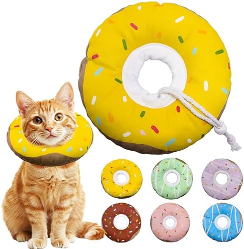 Seyezo Cat Cone Collar, Adjustable Cat Recovery Collar Waterproof Yellow by Seyezo