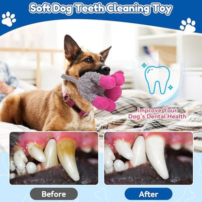 loncoldy Plush Chew Toys for Large Dogs, Tough Crinkle Stuffed Animal Squeaky Interactive Toys for Small Medium Large Dogs, Keep Them Busy, Big Pet Toys - Image 5