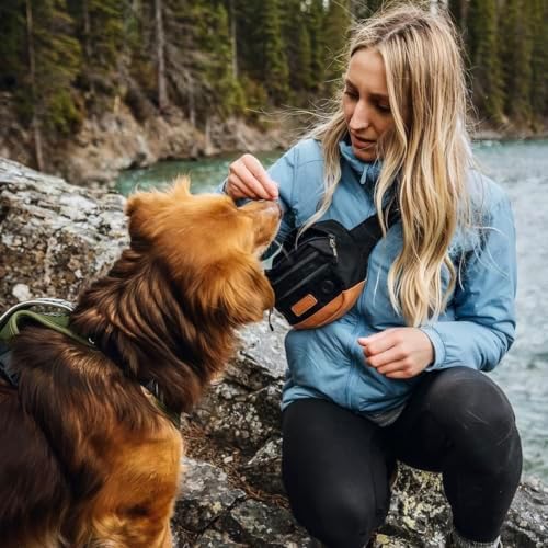 Wilderdog Utility Fanny Pack stores Treats, Balls, Keys in 3 Pockets with adjustable strap and Poop Bag dispenser (Black) - Image 3