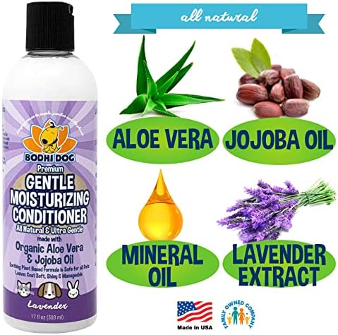 Bodhi Dog Gentle Moisturizing Dog Conditioner - Soothing Plant-Based Formula with Aloe Vera & Jojoba Oil - Hydrates & Softens Coat - Leaves Coat Soft Shiny & Manageable - Lavender Scent (17 Fl Oz) - Image 3