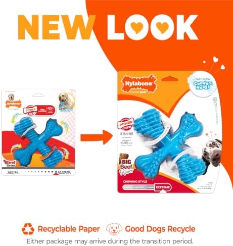 Nylabone Power Chew Comfort Hold X Bone Dog Chew Toy, Beef Flavor, Large - Image 4
