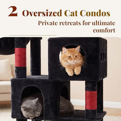 Hey-brother Cat Tree Tower with Stable L-Shaped Widen Base, Condo, MPJ086BR - Image 3