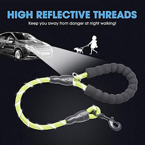 BAAPET 2/4/5/6 FT Dog Leash with Comfortable Padded Handle and Highly Reflective Threads for Small Medium and Large Dogs (2FT-1/2'', Green) - Image 4