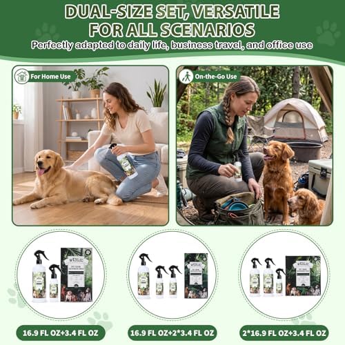 Pet Odor Deodorizer Spray,16.9 & 3.4 Fl Oz - Dog Deodorizing Spray Natural Forest Scent Pet Odor Neutralizer for Home Pets Potty Furniture(16.9 Fl Oz + 3.4 Fl Oz) - Image 6