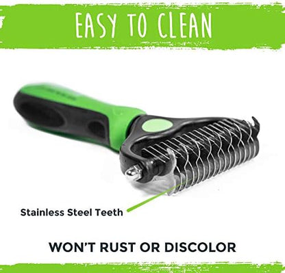 Mighty Paw Dog Grooming Brush - 2-In-1 Dual Sided Comb - Round Tip For Maximum Coat Penetration - Stainless Steel Teeth That Won't Rust Or Discolor - Built-In Thumb Rest For The Control When You Need - Image 4