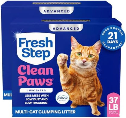 Fresh Step Advanced Clean Paws Multi Cat Clumping Cat Litter, 18.5 lb, 2 Pk by FreshStep