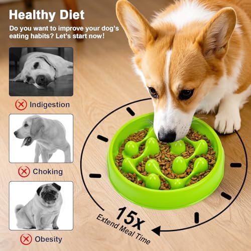 Slow Feeder Dog Bowls, Maze Dog Bowl Slow Feeder for Healthy Eating, Non-Slip Dog Food Bowl, Food-Grade Puppy Bowl, Slow Feeder Cat Bowl & Cat Food Bowl, Puzzle Dog Bowls for Small & Medium Pets - Image 2