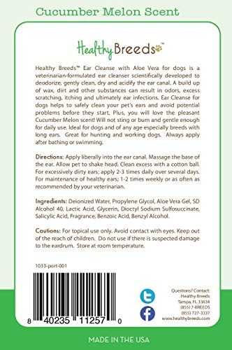 Healthy Breeds Portuguese Water Dog Ear Cleanse with Aloe Vera Cucumber Melon 8 oz (Pack of 2) - Image 2
