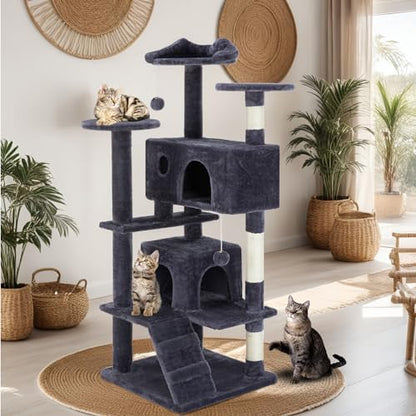 Sweetcrispy 54 Inch Cat Tree Tower with Scratching Post, Indoor Use - Image 2