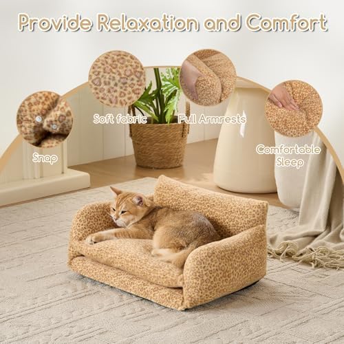 Hollypet Cat Bed Small Dog Orthopedic Couch Beds for Pets up to 13 lbs - Image 6