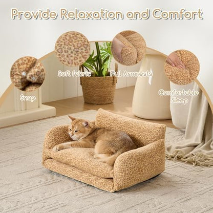 Hollypet Cat Bed Small Dog Orthopedic Couch Beds for Pets up to 13 lbs - Image 6