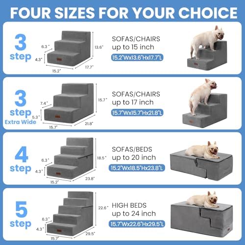 Aodisman Dog Stairs for Small Dogs & Cats,3-Step Pet Steps for Couch & Bed - Image 5