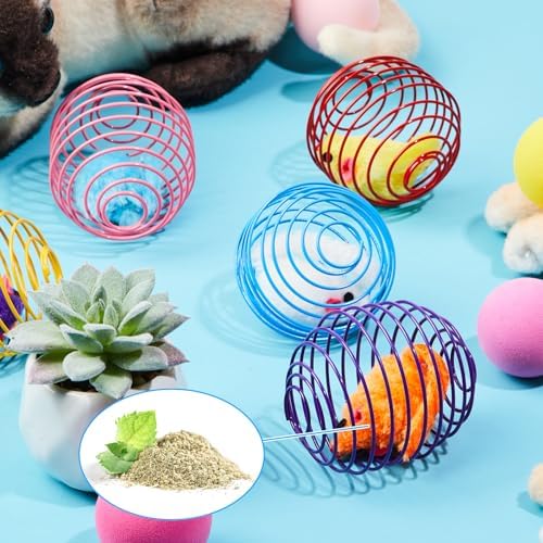 Jecery 5 Pcs Cat Toys Spring,Catnip Rats,Multicolor - Image 4