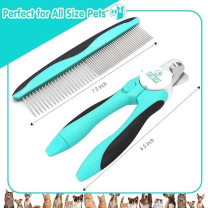 VIWIK 2 in 1 Dog Nail Trimmers with LED Light for Bloodline, Dog Comb, Dog Nail Clippers with Quick Sensor & Safety Guard to Avoid Overcutting, Cat Puppy Claw Clipper for Grooming with Nail File Blue - Image 5
