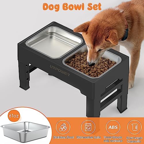 URPOWER Raised Dog Bowls 4 Height Adjustable Elevated Bowl Stand - Image 4
