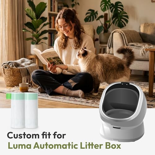 50 Pack Litter Box Liners, Compatible with PETLIBRO Luma Automatic Litter Box, Large Capacity Waste Bin Liners, Heavy Duty, Leakproof, Thick Drawstring Trash Bags, 27.2" x 13" - Image 2