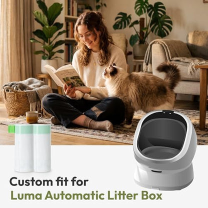 50 Pack Litter Box Liners, Compatible with PETLIBRO Luma Automatic Litter Box, Large Capacity Waste Bin Liners, Heavy Duty, Leakproof, Thick Drawstring Trash Bags, 27.2" x 13" - Image 2
