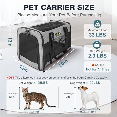 Pet Carrier 20"x13"x13", Foldable Soft Travel Bag for Cats & Dogs - Image 3