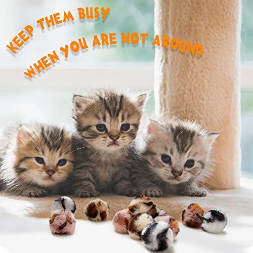 Weewooday 12 Pcs Large Fuzzy Cat Pom Pom Balls Plush Toys, Pink, Leopard - Image 5
