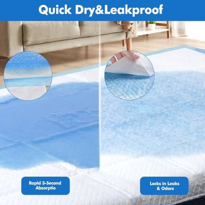 Gimars XL 28"x34" Puppy Pads [100-Count] Extra Large Leak-Proof Quick-Dry Disposable Dog Pee Pads for Pet Potty Training, Daily Use Pads, Wee Wee Pads for Dogs and Puppies - Image 4