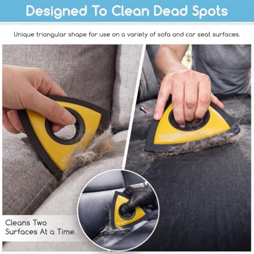 Analan Mini Pet Hair Remover for Car Detailing Dog Hair Tool Brush (Yellow) - Image 4