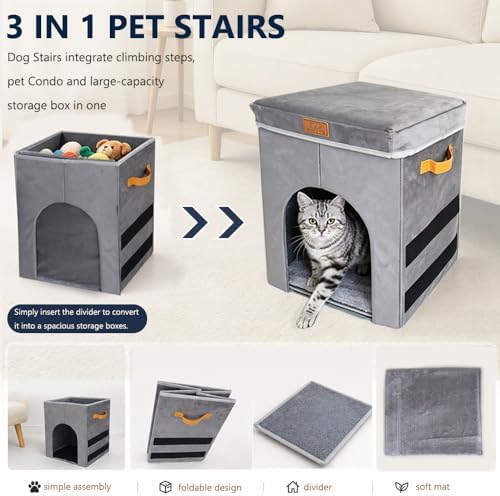 17-inch Pet Dog Stairs for High Beds, 120 lbs Weight Capacity - Image 4