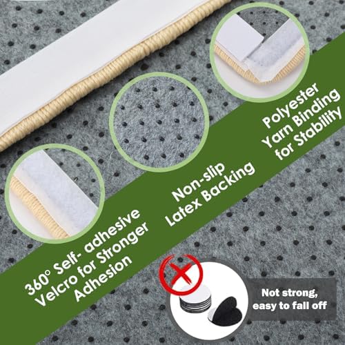 3-in-1 Sisal Cat Scratch Mat 23.6x15.7'' Floor & Wall Cat Scratcher Pad, Protects Carpet Couch & Furniture with Sticker Tape, Anti-Slip, Durable for Indoor Outdoor Cats (Srping) - Image 4