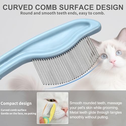 Foldable 2-in-1 Pet Face Comb for Dogs & Cats for Face Eyes Ears (Purple) - Image 4
