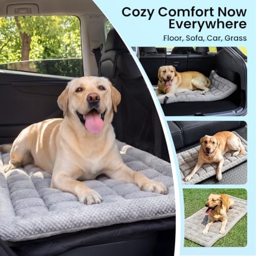 REEVAA Dog Bed Mat for Car Back Seat Grey, 54x24x2 inch - Image 5